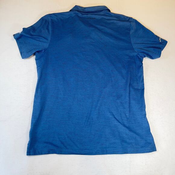 Travis Mathew Golf Polo Shirt Men's 2XL "Textured" Blue w/ Company Branding - Picture 9 of 13